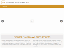 Tablet Screenshot of namibianwildliferesorts.com